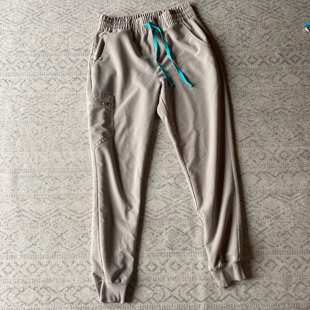 Figs High Waisted Jogger Scrub Pants Stone